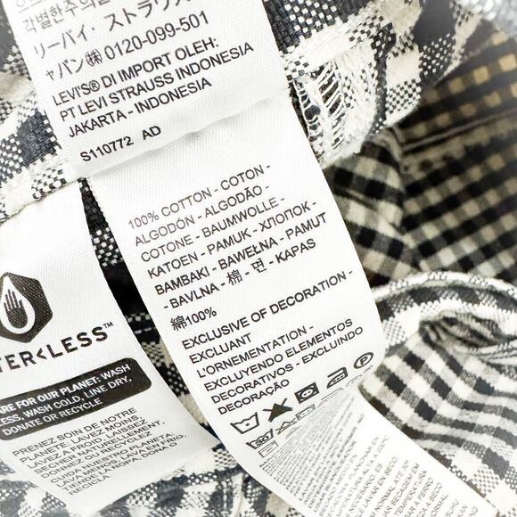 Levi's Checkered Plaid Patterned Mini Denim Skirt Size 25 - Picture 4 of 6